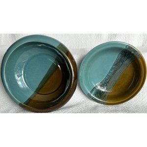 Clay In Motion Milton-Freewater, Oregon Set Of 2 Bowls Mystic Water Pattern
